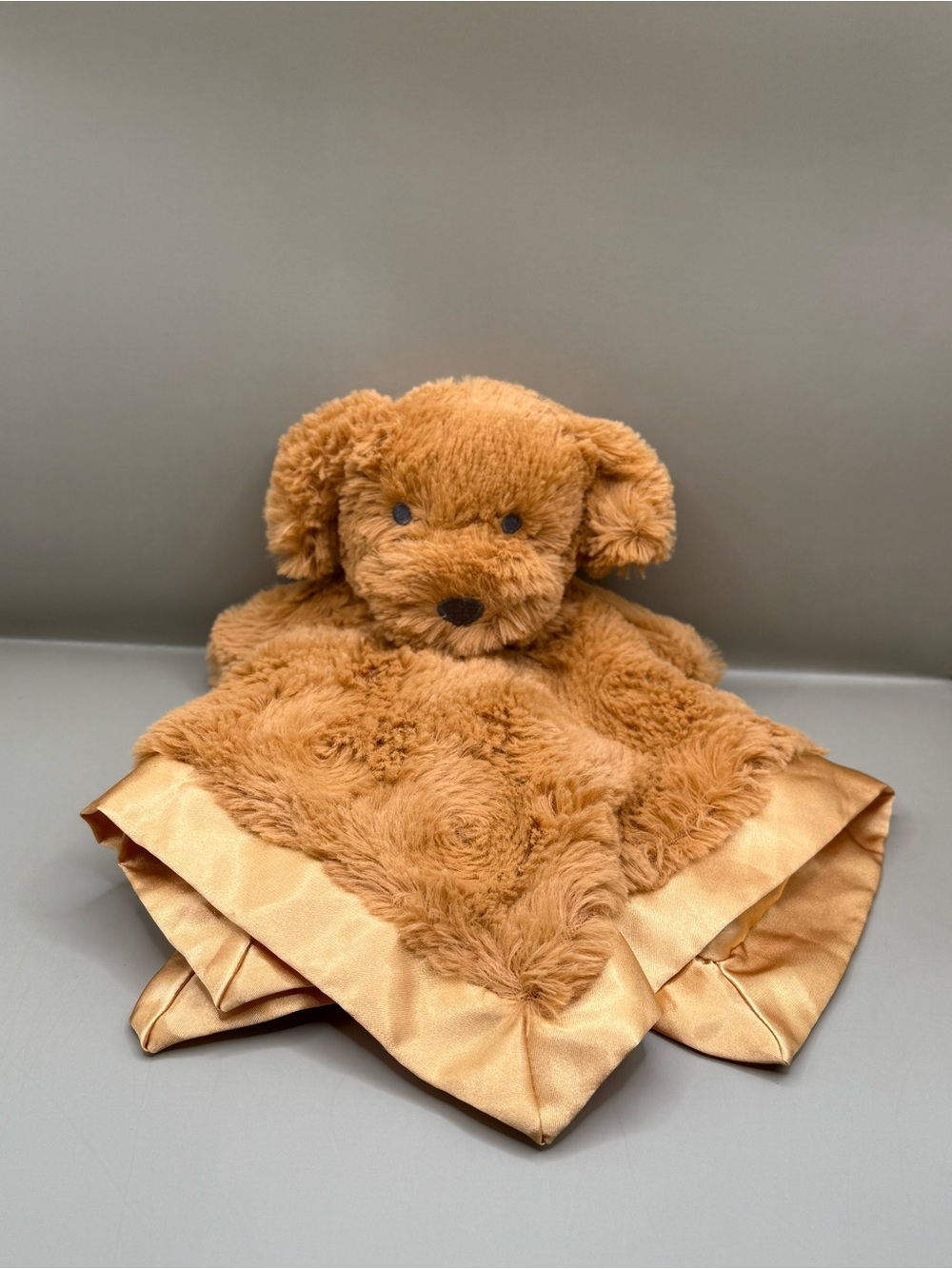 Cloud Island Puppy Lovey Plush Baby Soother Blanket Satin Trim